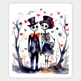 Happy Halloween: Halloween Skeletons in Love 2 Magnet